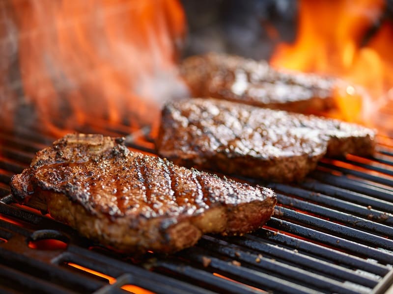 Grilling steaks